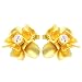 Tressa Goldfill White Round cut Cubic Zirconia Flower Stud Earrings .925 Stamp Hypoallergenic