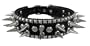 24 Inch Black Leather Spiked Dog Collar 1" Spikes Med