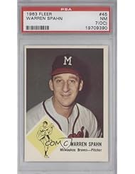 Collectibles: Warren Spahn PSA GRADED 7 (OC) Milwaukee Braves (Baseball Card) 1963 Fleer #45 - Fleer