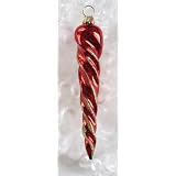 gro�er Eiszapfen 12cm rot gl�nzend mit Goldglimmer - Rieser� Weihnachtsbaumschmuck - Christbaumschmuckvon "Rieser� Interieur"