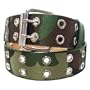 Camouflage Green Double Row Grommet Leather Belt Size Large