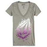 Volcom Womens Letter Better V-Neck Tee Xs Gray