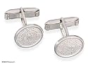 Cufflinks, 'Aztec Calendar' 0.6" W 0.8" L