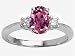 1.70 cts Genuine 9x7 Oval Pink Tourmaline Engagement Ring - 14kt White or Yellow Gold