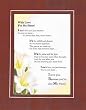 Touching and Heartfelt Poem for Sisters - With Love for My Sister Poem on 11 x 14 inches Double Beveled Matting