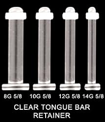 CLEAR TONGUE BAR RETAINER BRRET14 -14G 5/8