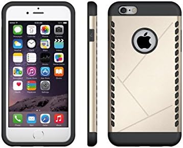 Siwei Ihone 6 Plus Case Slim Tough TPU with Hard PC Shockproof 2 in 1 Iphone 6 Plus and Iphone 6S Plus case 5.5" (Gold)