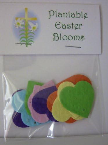 Set of 6 Plantable Easter Bear Heart Handout