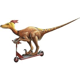 Velociraptors Dinosaur on Scooter Wall Mural by FWA