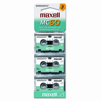 Maxell(R) Microcassette Tape 60-Minute of 3