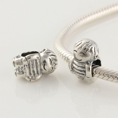DUMAN 1pc 925 Sterling Silver Beads Mothers Day Gifts Baby Boy Charms Compatible with Pandora Chamilia Kay Troll European Bracelet