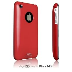 elago SF Case for iPhone 3G/3GS (Soft feeling)-Red + Universal Dock Adapter + S2 Stand included