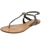 GUESS Women's Basel Sandal,Pewter Synthetic,10 M US