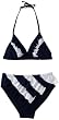 Flapdoodles Girls 7-16 Nautical Ruffle Two Piece Bikini