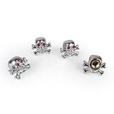 4pcs Skull Car Wheel Tire Air Valve Caps Bicycle Car Air Cap Ventil Valve Stems Cap