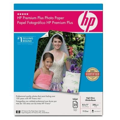 HP Prem Plus Photo Paper 25 SHTS 8.5X11 HIGH-GLOS - Q6568A