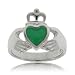 Claddagh Celtic Irish Love Wedding Ring Silver Agate