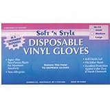 Soft N Style Vinyl Gloves Large (25 Per Box) (Pack of 3)