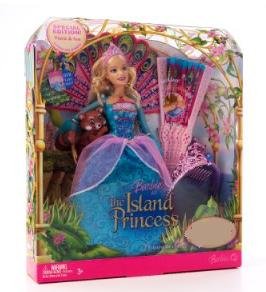 41dS6dJ14XL Kohls Exclusive Barbie as The Island Princess 12 Inch Doll   Princess Rosella with Peacock Tail Accessory, Her Pet Raccoon and Hairbrush Plus Exclusive Special Edition Bonus of Tiara and Fan