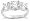 Sterling Silver 3-Stone Cubic Zirconia Ring, Size 6