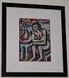 Seated Figure, Original 1950's Oil Painting on Paper By Carmel Art Association Artist Victor Di Gesu - Framed Artwork