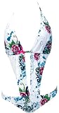 NSF921 One Piece Monokini White Tattoo Print