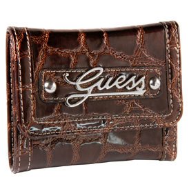 Buy Ladies Celeste Brown Synthetic Leather Tri-Fold Wallet: Brown Tri-Fold by GUESS