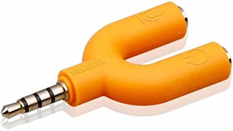 Jamyson Headset Adapter Kit U Shape 3.5mm Y Splitter for Audio Headphone and MIC (Orange)