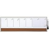 Quartet Weekly Organizer Dry Erase & Cork Board, 7.5 x 23 Inches, Whiteboard Corkboard, Aluminum Frame (79221)