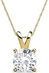 PARIKHS Round Cut Diamond Solitaire Pendant Popular Quality in White & Yellow Gold