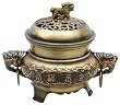 Best Unique Inexpensive Gift Idea - 5" Chinese Brass Temple Incense Burner Censor - Foo Dog