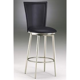 Bristol Swivel Bar Stool Black Vinyl Chrome by Home Decorators Collection