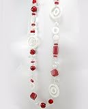 Urban Woman Coral, Mother of Pearl & Freshwater Pearl Long Neclace For Women 36