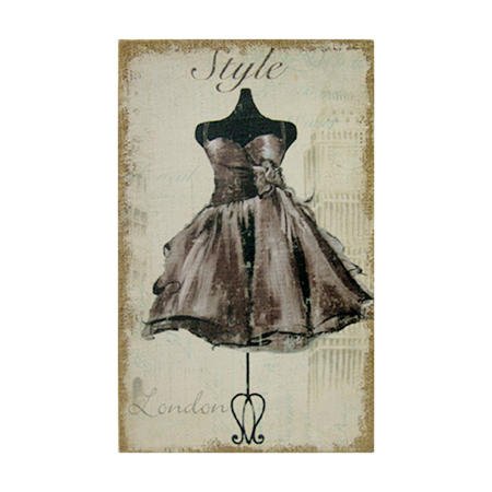 Burlap Picture Designer Dress ~ Style of London ~ Wall Art