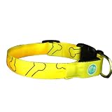 Lava Electronics LC-9 Y M QPets LED Safety Dog Collar for Medium Dogs - Yellow