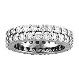 3.00ct tw Two Row All Around Diamond Eternity Band 14k Gold Bridal Ring