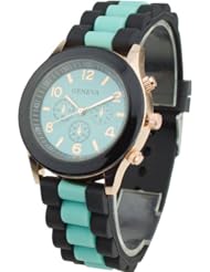 Womens Silicone Band Jelly Gel Quartz Wrist Watch Mint Green