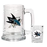 San Jose Sharks NHL Boilermaker Set - Primary Logo
