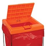 Bel-Art 131920102 Scienceware Cover for Biohazard Bag Holder, Orange Bezel with Orange Panel, 14 L x 14 W
