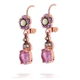 Amaro Earrings - Petite Circle of Light, Drop, in Amethyst and Peridot Tone #17365 AOE OE