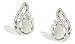 14K White Gold Genuine Pear Opal and Diamond Filligree Earrings