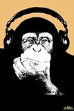 Steez (Headphone Chimp) Art Poster Print - 24x36 Humor Poster Print by Steez , 24x36