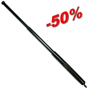 Matraque telescopique noire 51 cm + étui transport (ref 128BK) - Entièrement en métal - baton de défense - Arme - Tonfa - Protection individuelle