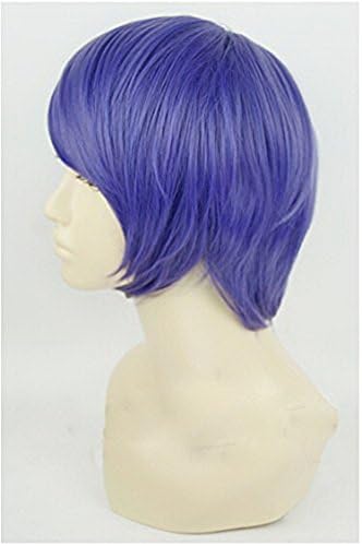 Xcoser Famous Anime Ghoul Shuu Tsukiyama Cosplay Short Purple Wig for Halloween
