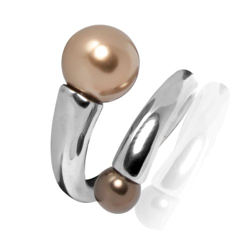 Bliss Republic Damen-Ring Edelstahl Perlen bronze / braun 60301037 58 Preisvergleich