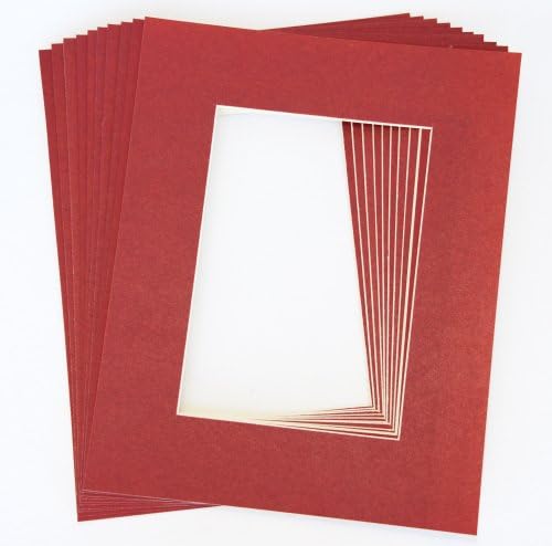 Pack of 10 BURGUNDY 11x14 Picture Mats Matting with White Core Bevel Cut for 8x10 Pictures