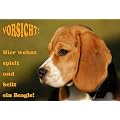 Metall - Warnschild Beagle