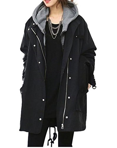 (ドチィン)DaoCheng 大人 の こなれ 感 コットン 無地 ミリタリー ジャケット コート レディース 秋冬 カジュアル ハーフ 丈 ゆったり カジュアル ダスター コート 防風 ブルゾン レディース 秋冬