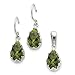 Sterling Silver Olivine CZ Earrings And Pendant title=
