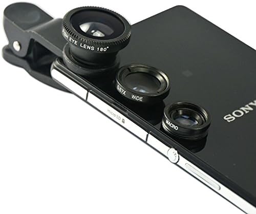 First2savvv JTSJ-4N1-A08 red mobile phone Universal 4 in 1 Clip Camera professional glass Lens Kit (fish eye, wide angle, macro lens and barlow) for iPad Air 2 iPad mini 3 Samsung Galaxy Tab PRO 12.2 Galaxy NotePRO 12.2" Tablet - 32 GB sony Z3 Tablet compact Huawei MediaPad T1 8.0 MediaPad M1 8.0 with LENS Cleaning Cloth